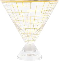 Vista 2 de Mary Square Copa de Martini de cóctel de 5 onzas de lámina dorada