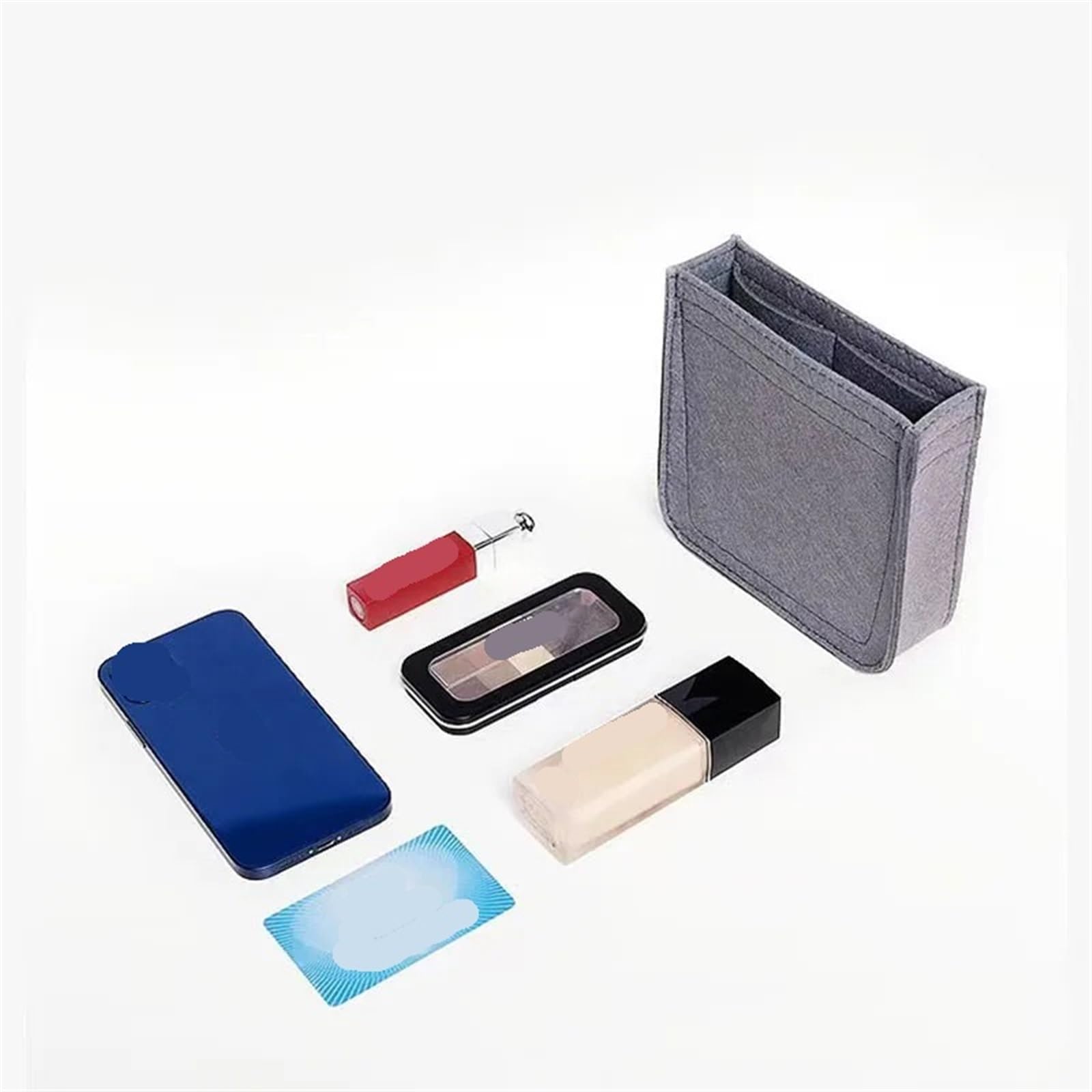 Innentasche Aus Filz 2 Stück Einsatzbeutel aus Filz, Organizer for Make-up, Handtaschen, Organizer for Reisen, innere Geldbörse, tragbare Kosmetiktaschen Zur Aufbewahrung(Black,Medium)