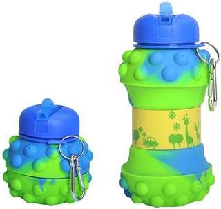 PW TOOLS Pop Water Bottle It, Collapsible Water Bottle 500ml, Food-Grade Silicone Foldable Water Bottle, Funny Water Bottle Fidgets Toy Anti-Stress, For Kids Adult