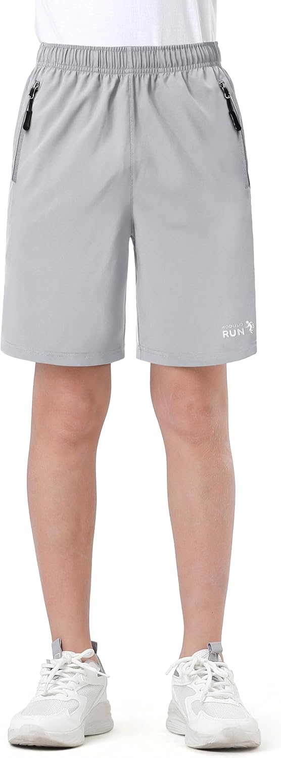 Youth Kids Athletic Shorts Quick Dry Lightweight Breathable Comfy Zipper Running Soccer Size 5-16 Outdoor Active Gym Workout - Image 2