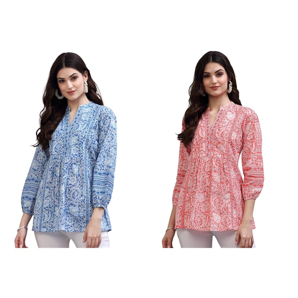 rytras Women's Cotton Regular Fit Floral Printed Top Pack of 2-picture-26