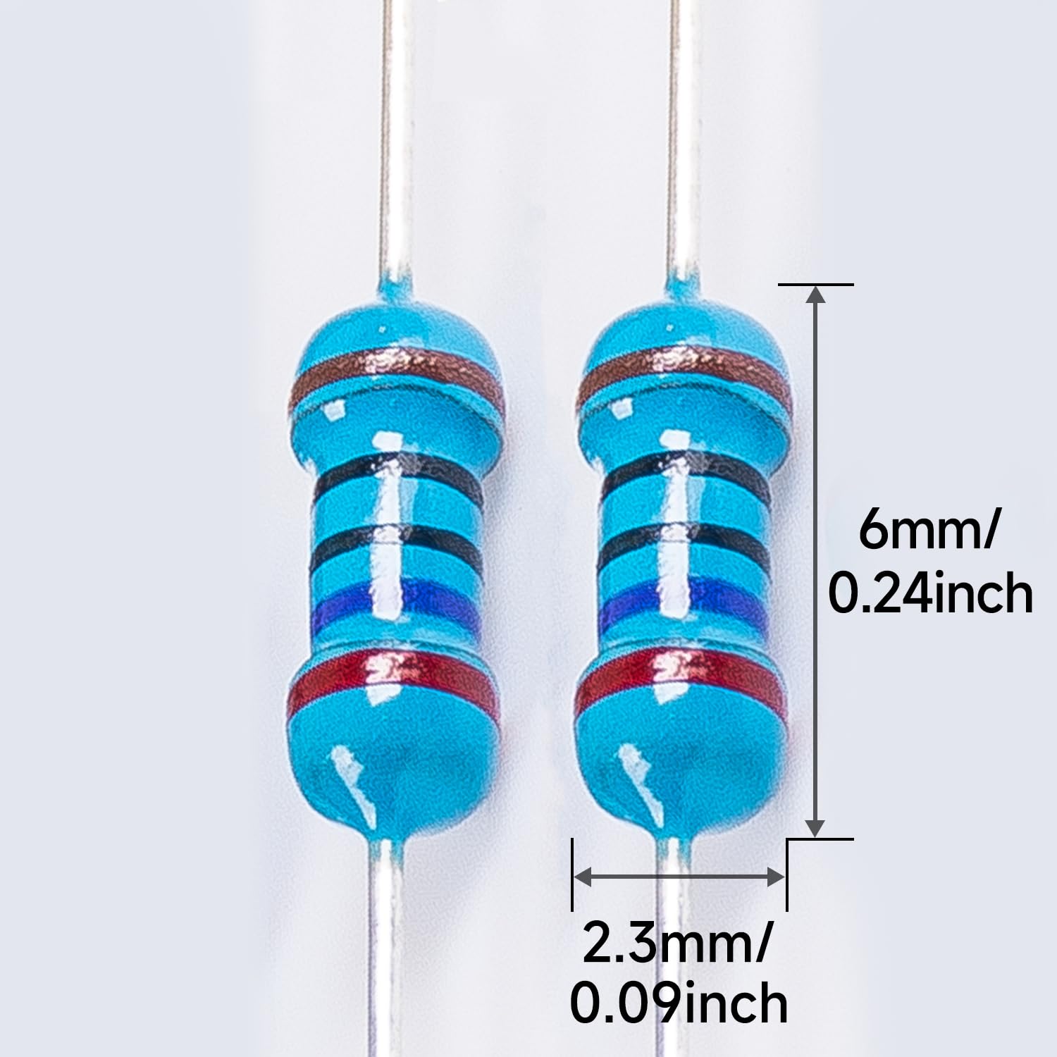 Lot De 50 Résistances 1,5 KOhm (1500 Ω) 1/4W - Tolérance 5% - Pour Projets électroniques, Arduino - 5