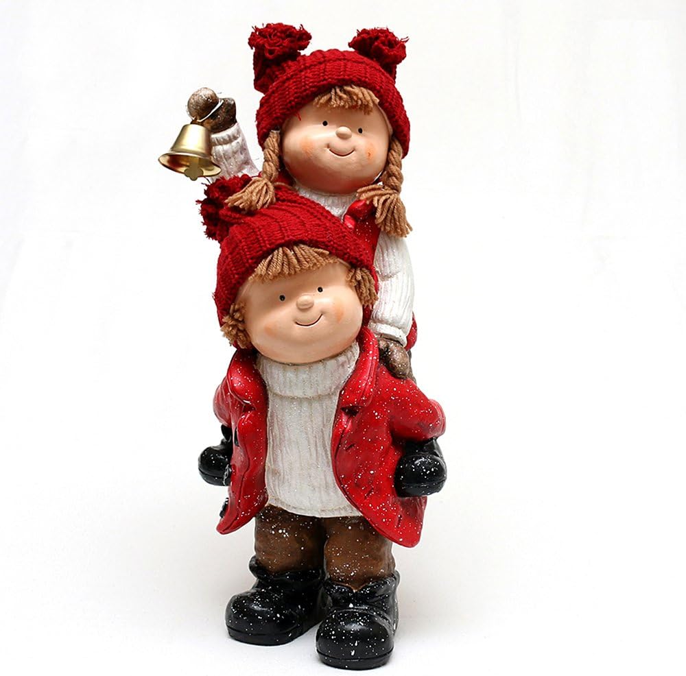 Sigro MGO Children Piggyback Figure, 23 x 23 x 58 cm, Ceramic, Multicolour, One Size