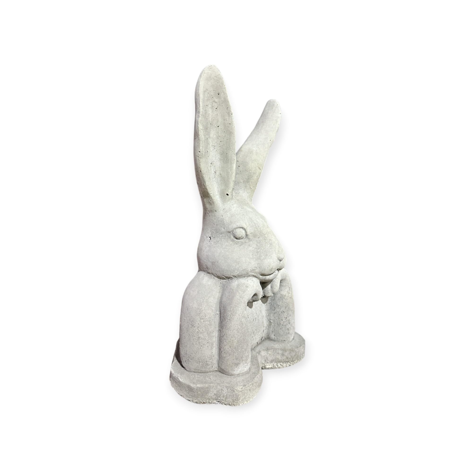 Moderner aufgestützter Hase - Steinfigur mit stehenden Ohren (H/B/T: 31/17/13 cm, 3,5 kg) Steinguss für Haus und Garten by OriginalPaul