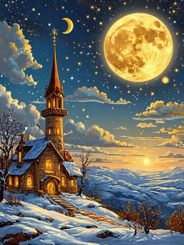 Brennora Embroidery Cross-Stitch Kits for Adults Beginners Pre Printed Cross Stitch Kit 11CT Needlework Arts and Crafts for Home Decor Church 16x20 inch