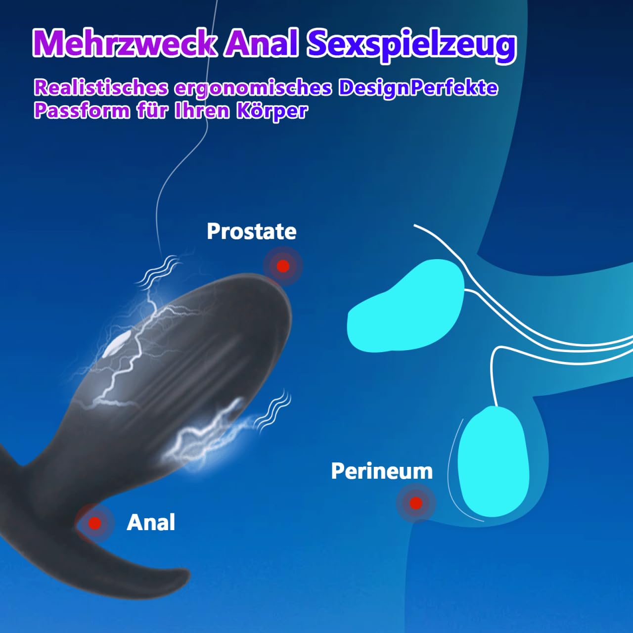 Vibratore Anale Elettrostimolatore Plug Anale Plug Anale-dilatatore Uomo Electro Sex Dildo Anal per Massaggio per il Massaggio della Prostata Vibratore con Stimolazione Elettrica con Telecomando