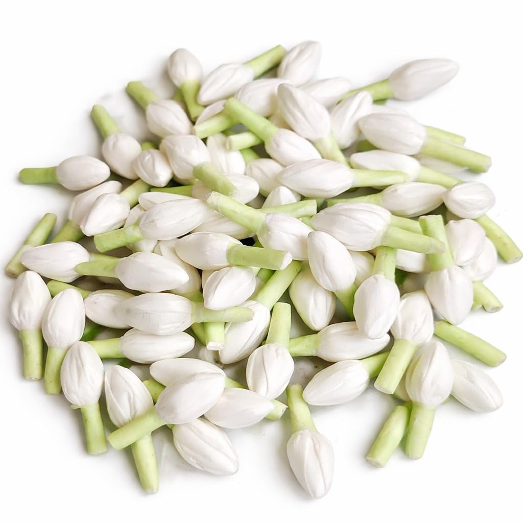 Sanvikasri Creation Artificial Jasmine Buds (White) – Realistic Tissue Material Jasmine Flowers for Decoration & Craft-image-34