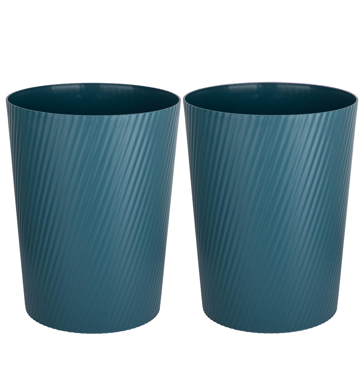 UUJOLY Small Trash Can Wastebasket Garbage Can Container Bins for Bathrooms, Laundry Room, Kitchens, Offices, Kids Rooms, Dorms (Bluish Green, 2 Pack) — image 1