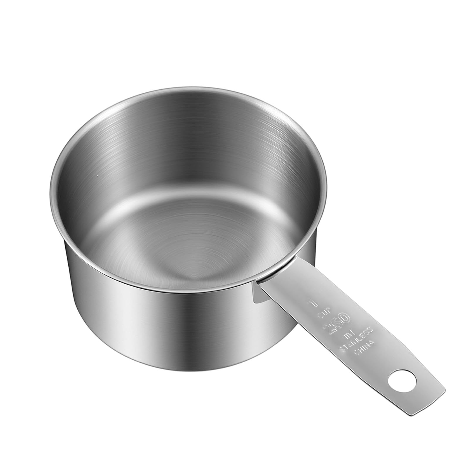 Measuring Cup - Stainless Steel 240ml Single Measuring Cup for Cooking Baking Cocktail Espresso Rice Liquid Measurement (Dishwasher Safe)