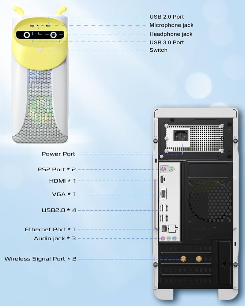 Desktop PC Windows 11 Desktop Computer 16GB RAM, 512GB SSD