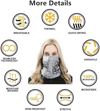 VANCROWN Headband Neck Gaiter Head Wrap Headwear Face Mask Magic Scarf Bandana for Men and Women