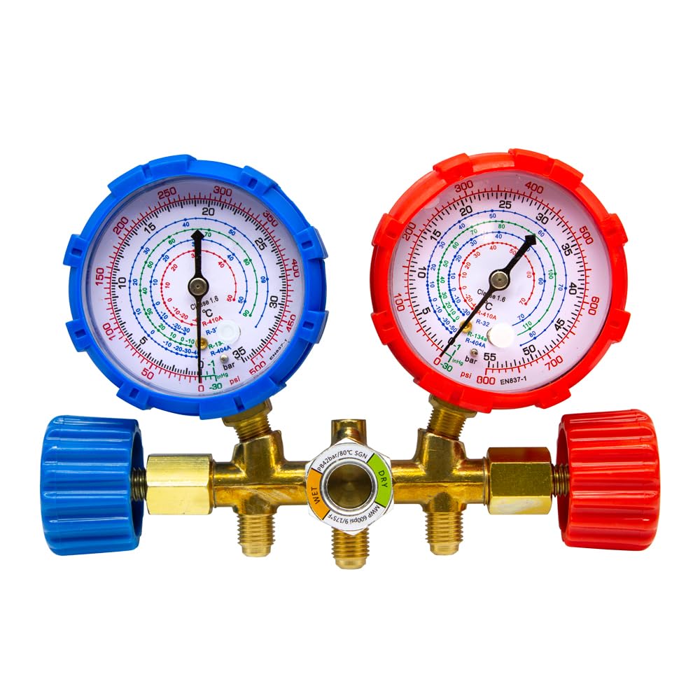 Ralerfresh RS Kältemittelgas Ersatz R410, R32, R407 und R22 für Split-Klimaanlage (Flasche + Manometer)