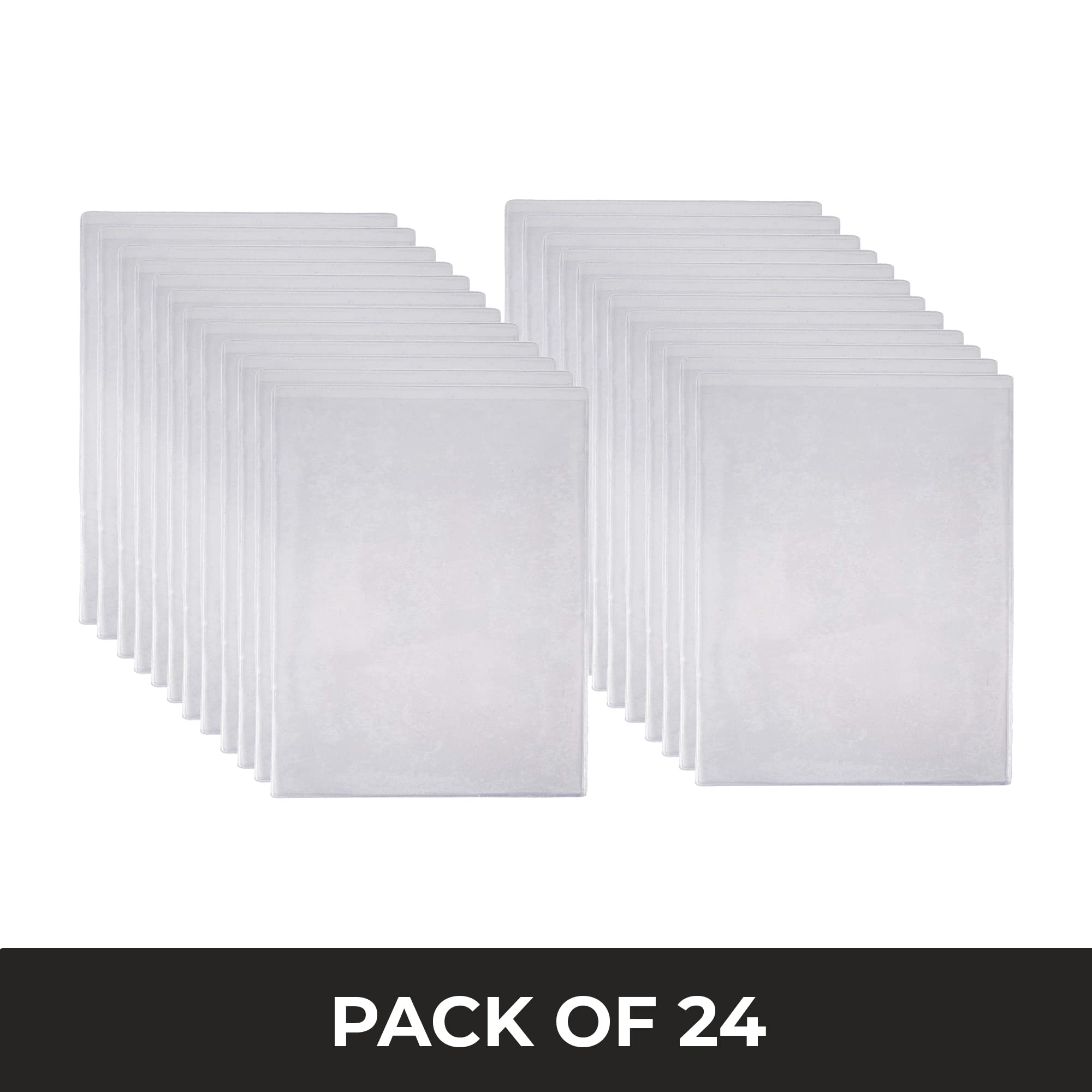 Risch Copertina per menù in vinile trasparente su entrambi i lati, con 2 viste, in plastica, con apertura dall'alto, lavabile, riutilizzabile, 21,6 x 27,9 cm, calibro 12, confezione da 24