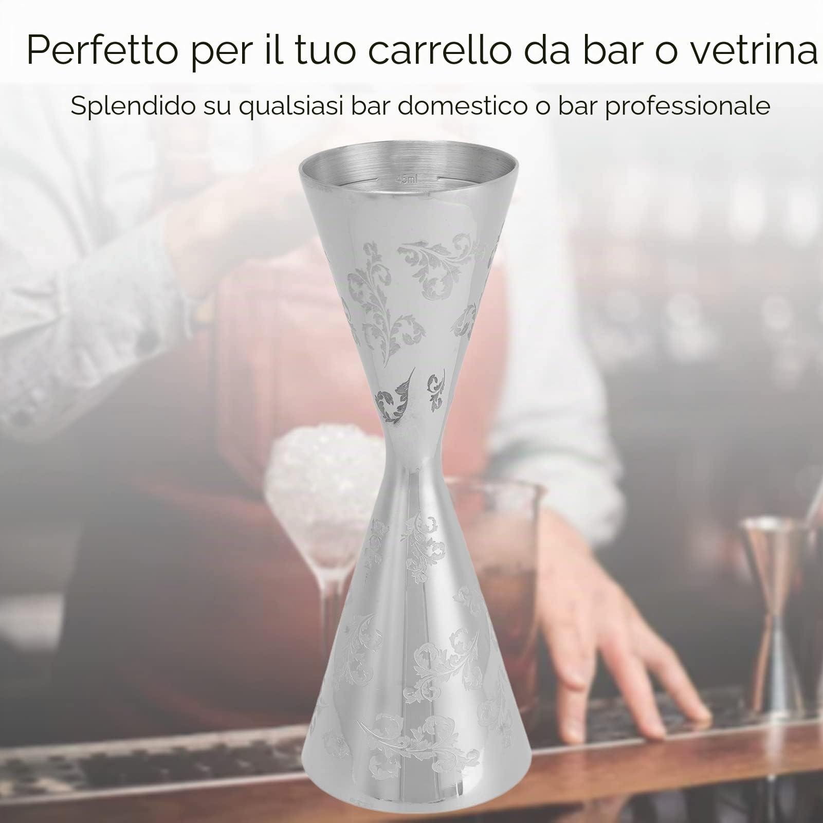 Bicchiere Jigger per bar, Jigger a strisce per bar 60 ml 90 ml