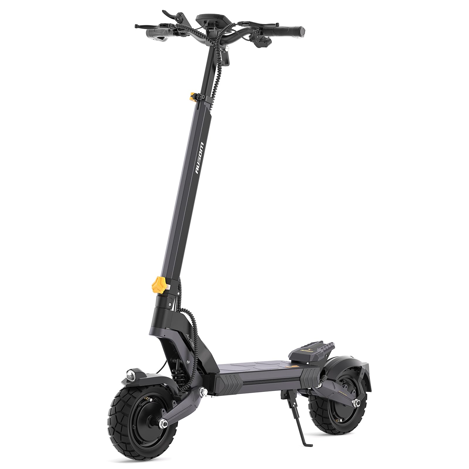 Dorosły skuter elektryczny z dwoma silnikami, Ausom L2 Max, zasięg 80-90 km, koła terenowe 10x3,0", składany skuter elektryczny