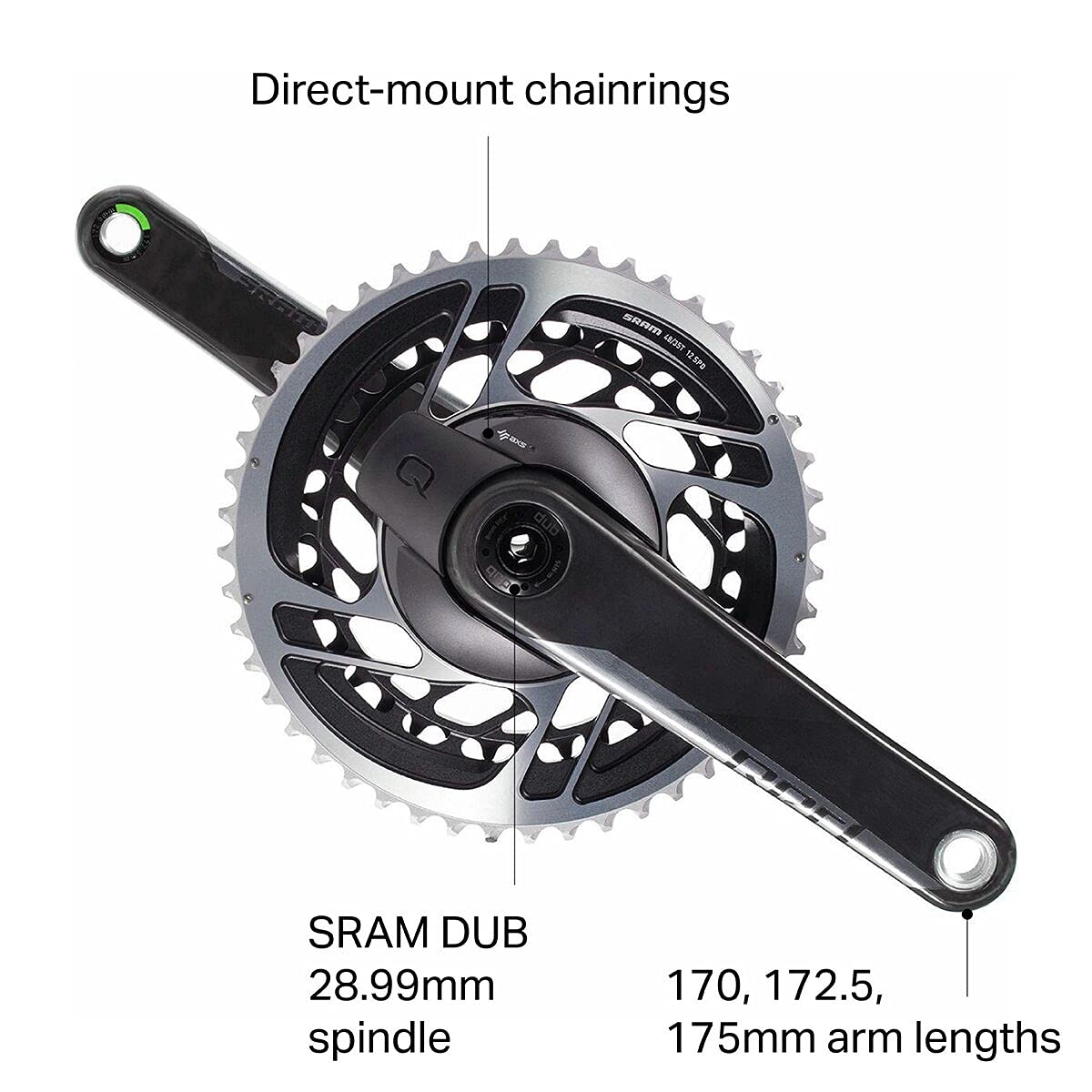 Sram Uniseks – licznik wydajności dla dorosłych, 2283510001, czarny, 172,5 mm