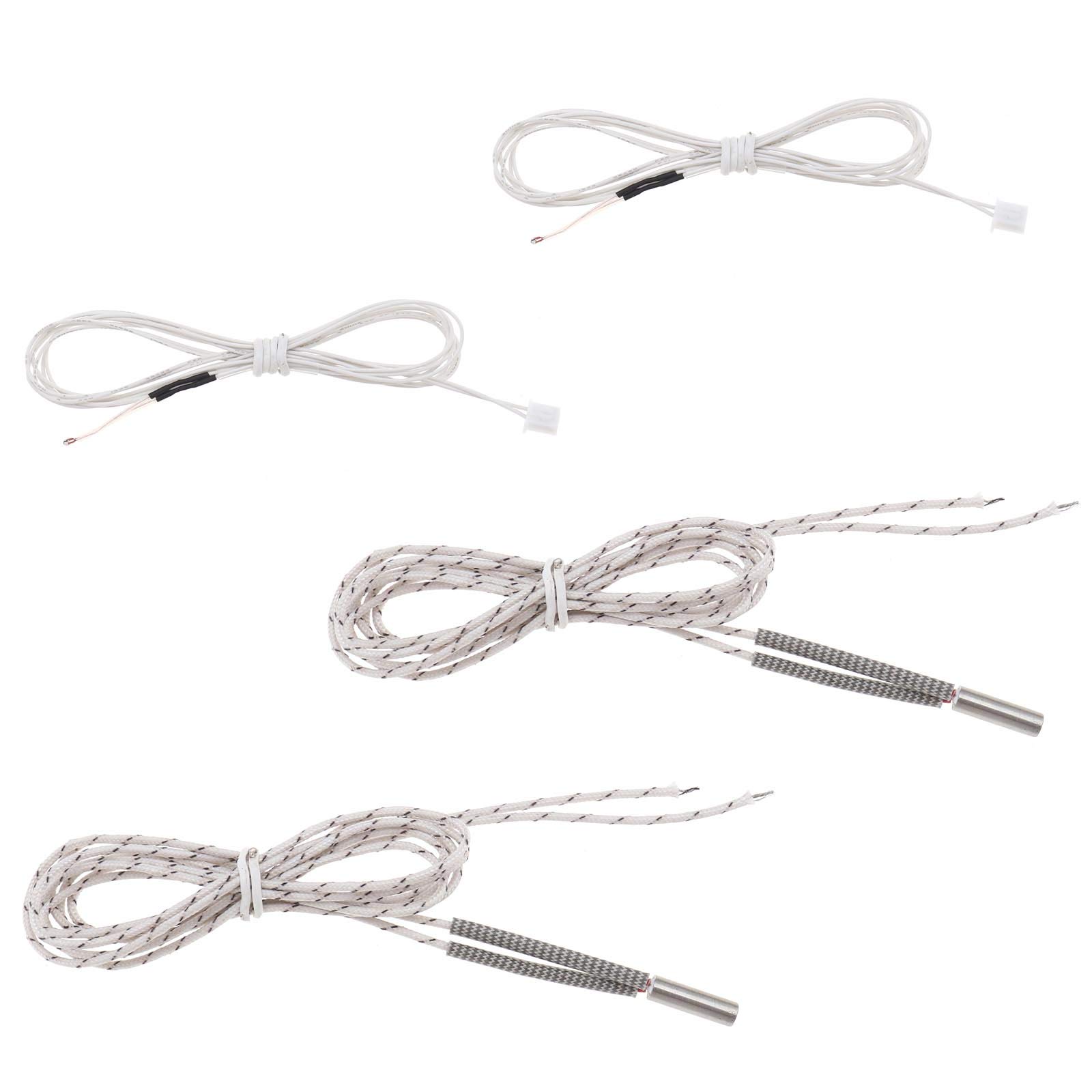 Micro Traders 4Pcs 24V 50W Heating Tube Cartridge Heater with NTC 100K Thermistor 350 Degrees Celsius-picture-23