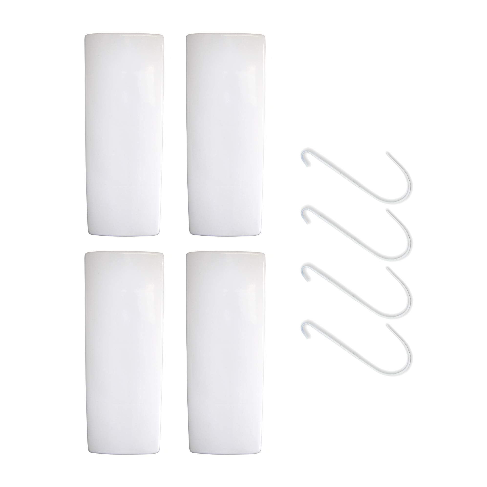 a11386, set da 4 umidificatori in ceramica dallo stile neutro e semplice di colore bianco per il fissaggio al termosifone