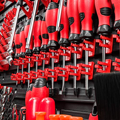 PAFEN Werkzeugwand -1152 x 780 mm - Set 58 Werkzeughaltern mit Lochwand Lagersystem Warkzeuglochwand Wandregal Werkstattregal