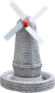 ONEFOLD Windmill Garden Ornament, Giant Outdoor Garden Feature, Large Stone Sculpture, Bird Bath and Feeder, Water Basin