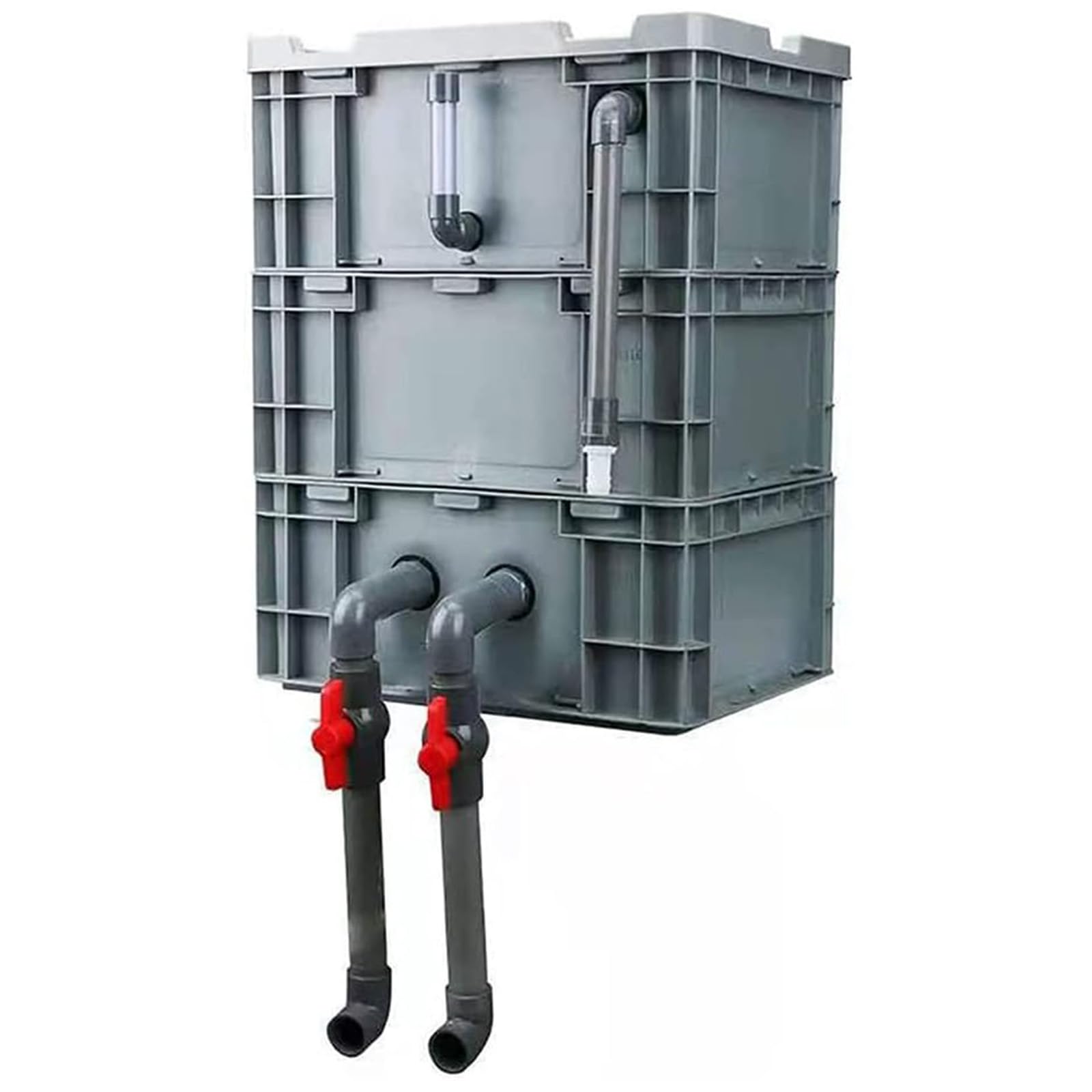 Caja de filtro de estanque de agua ecológica de 3 niveles, tanque de rotación de bricolaje, sistema de circulación de agua externo, fácil de limpiar