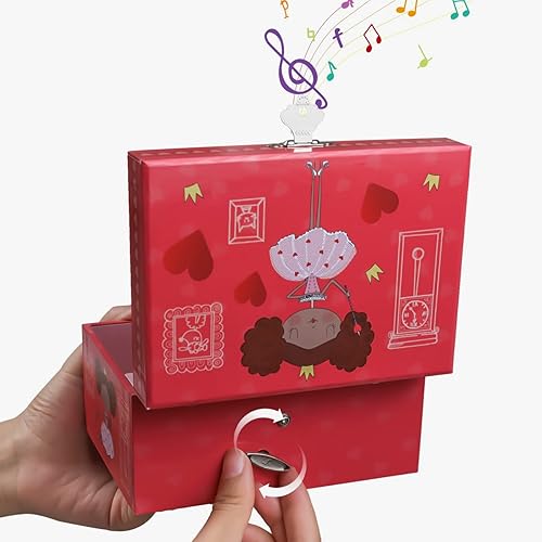 Miniatura 6 de FALUOS Joyero musical con bonita caja de música de princesa giratoria estuche de almacenamiento de joyas el mejor regalo de juguetes para niñas
