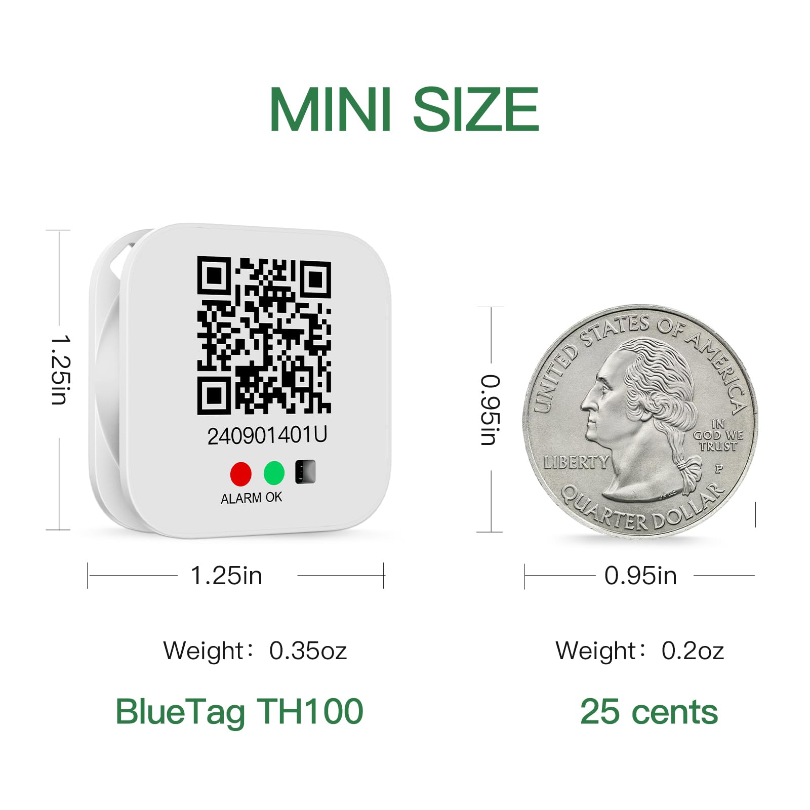 Freshliance - Registrador de datos Bluetooth de temperatura/humedad con visualización LED y batería reemplazable, BlueTag TH100, 2 paquetes