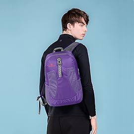 sinotron 22L Lightweight Packable Backpack, Small Foldable Hiking Backpack Day Pack for Travel Camping Outdoor Vacation (purple)