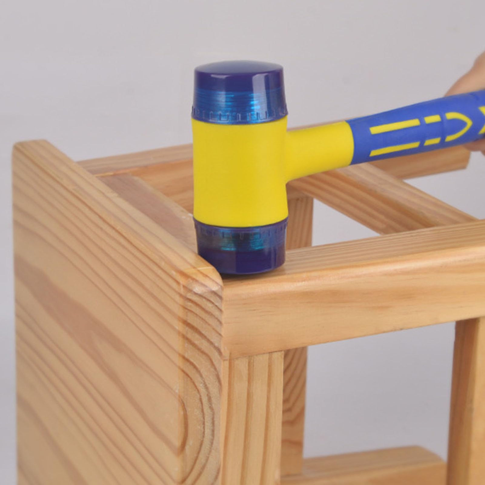 Martillo de goma suave desmontable de doble cabeza de 25 mm, mazo suave portátil para instalar pisos, azulejos, muebles