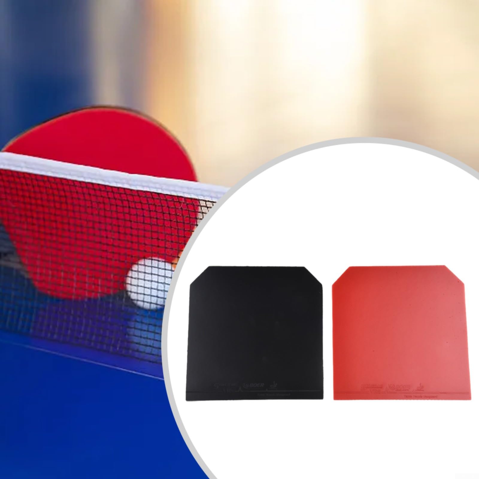 Revêtement Raquette Ping Pong HEIBTENY 2.2mm - Caoutchouc Fast Attack - Rouge Et Noir - Pour Remplacement