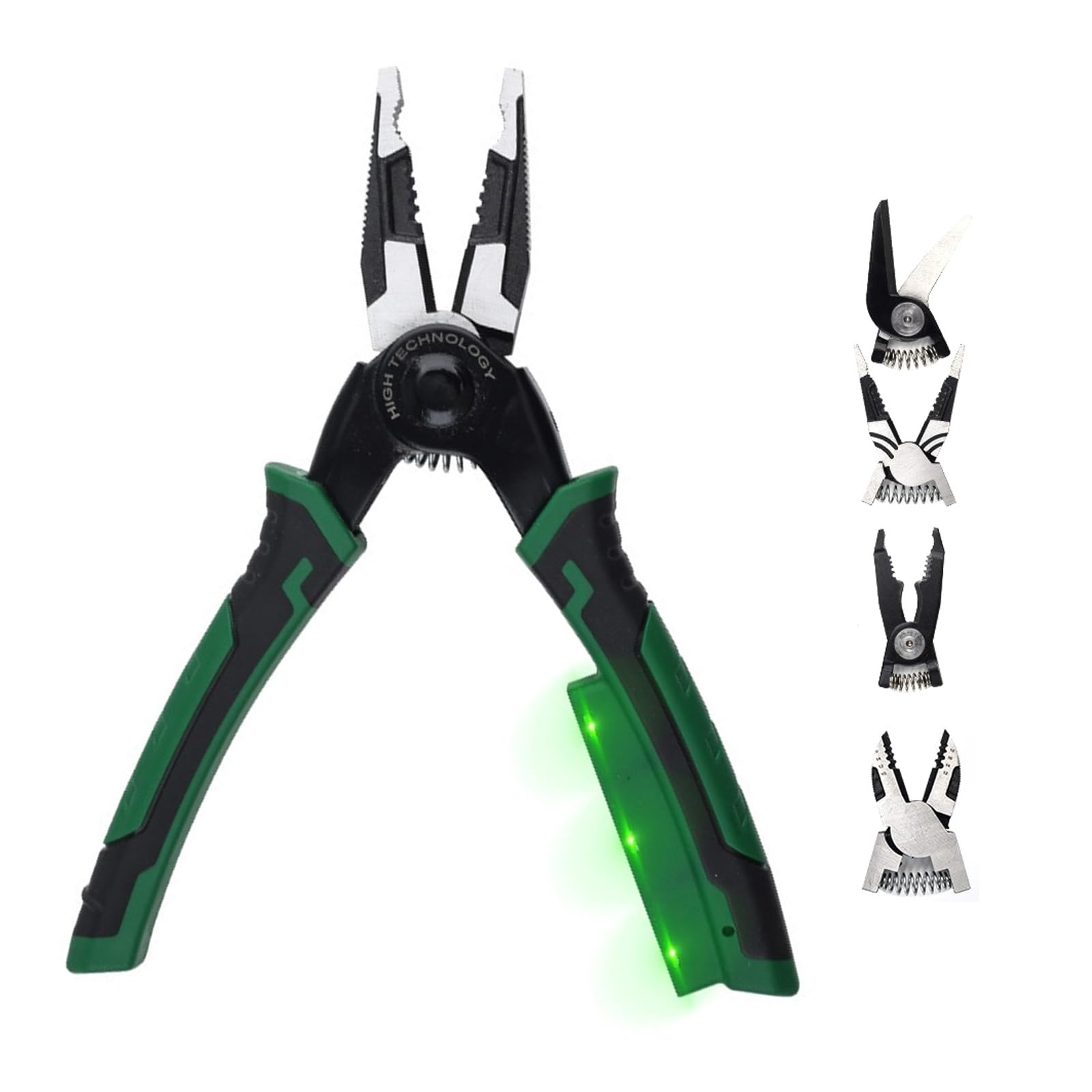 Alicates ergonómicos de cabeza intercambiable para prueba de voltajes, herramienta múltiple de aleación de acero con mango antideslizante para electricistas, alicates ergonómicos de mango