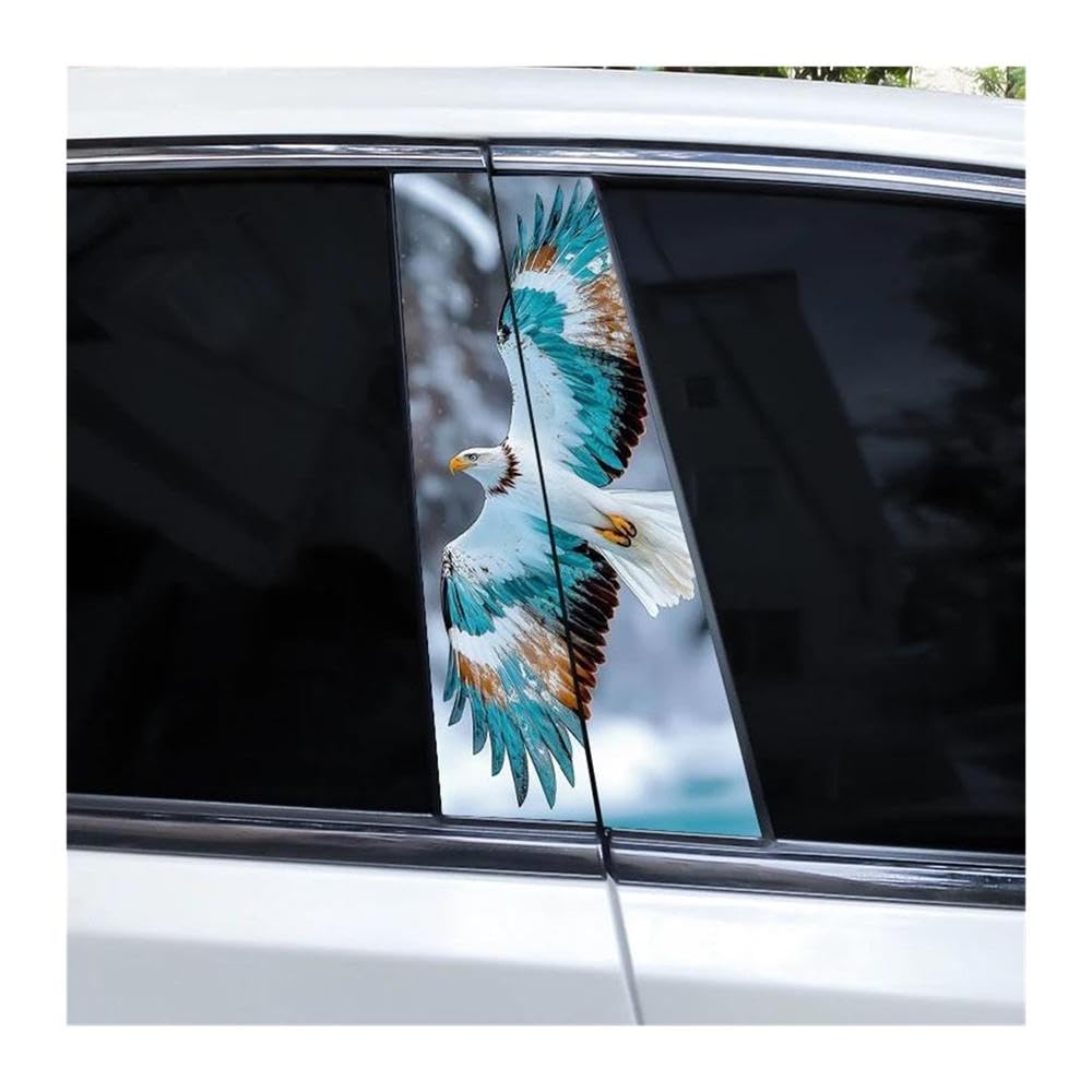 Body Parts 2pcs Car Center Pillar Sticker Eagle Wings Flying Through The Clouds Auto B-Pillar Waterproof Decals(B)