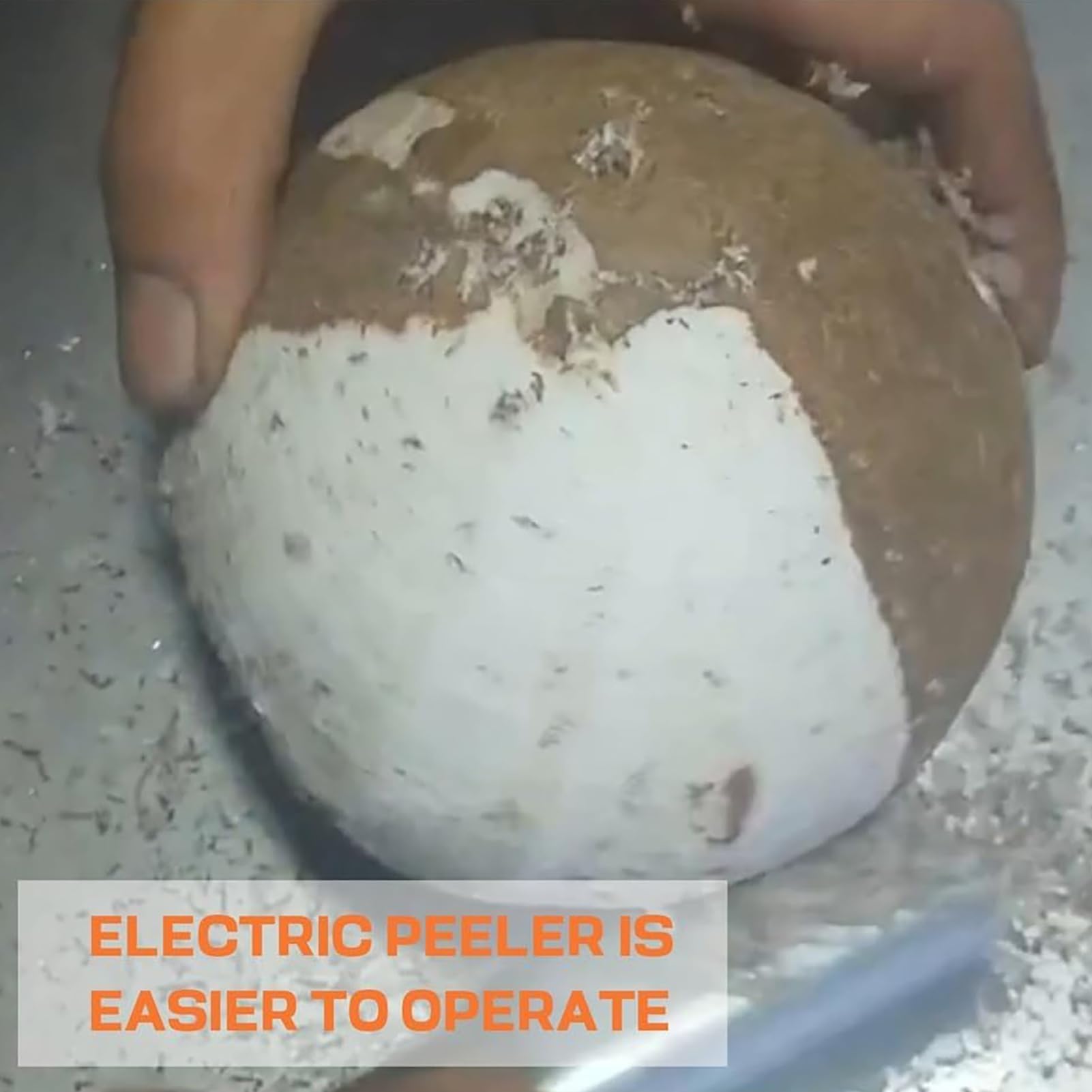 Mini peladora de caña de azúcar, peladora eléctrica portátil de caña de azúcar, herramienta de raspado comercial con tenedor auxiliar y 8 cuchillas reemplazables, para garra de invierno de coco y