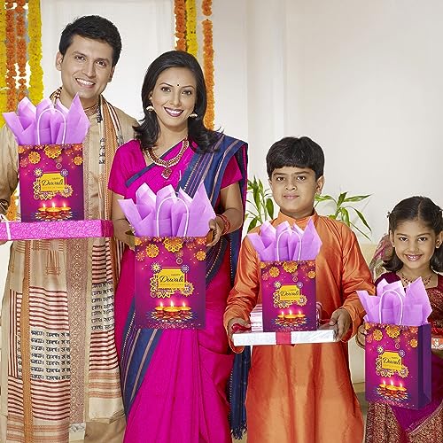 Qilery-18-Pcs-Diwali-Gift-Bags-with-Tissue-Paper-Diwali-Party-Favors-Diwali-Candy-Goody-Bags-with-Handles-Indian-Diwali-Treat-Bags-for-Diwali-Party-Indian-Celebration-Supplies-Decoration