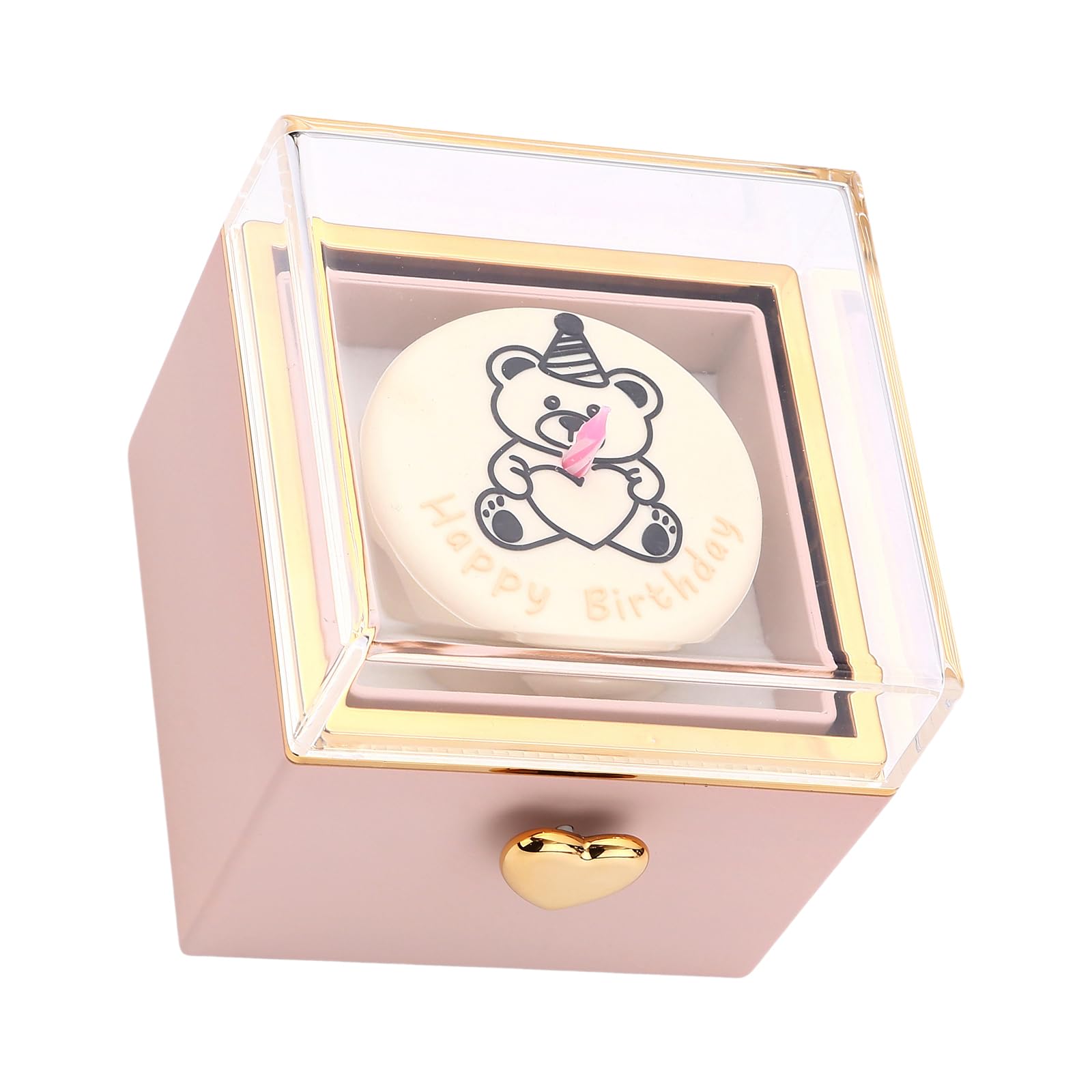 Boîte élégante avec anneaux rotatifs vitrine de bijoux et bougeoir