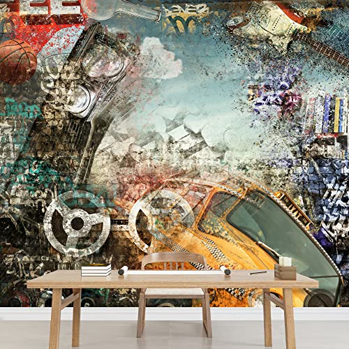 Wall26 - Modern Background In The Style Of Hip-Hop And Grunge - Removable Wall Mural | Self-Adhesive Large Wallpaper - 100X144 Inches #TOP2