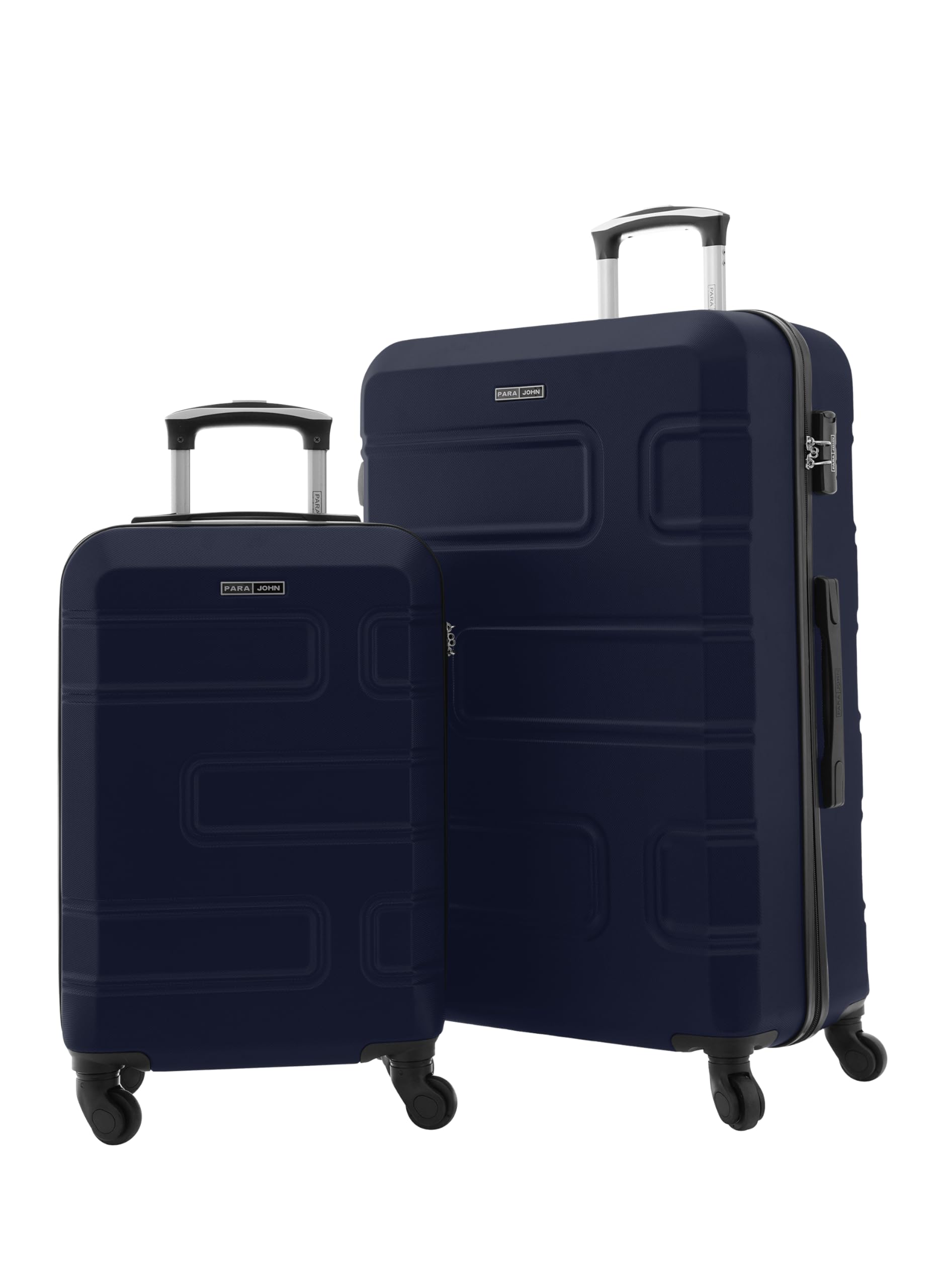 ParajohnBrick box Series Set of Luggage Lightweight Small 10KG Large  30KG ABS Wheels Trolley Hardsided Travel Suitcase Navy