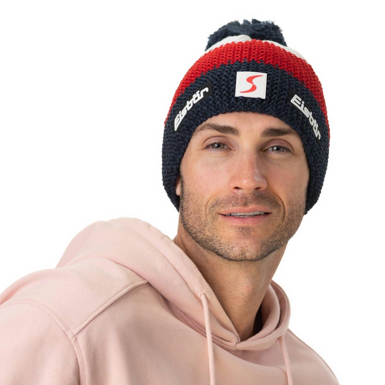 Eisbär Beanie con Pompón Star Mujer/Hombre - Made in The EU Gorro de Punto Forro, Forro otoño/Invierno Invierno