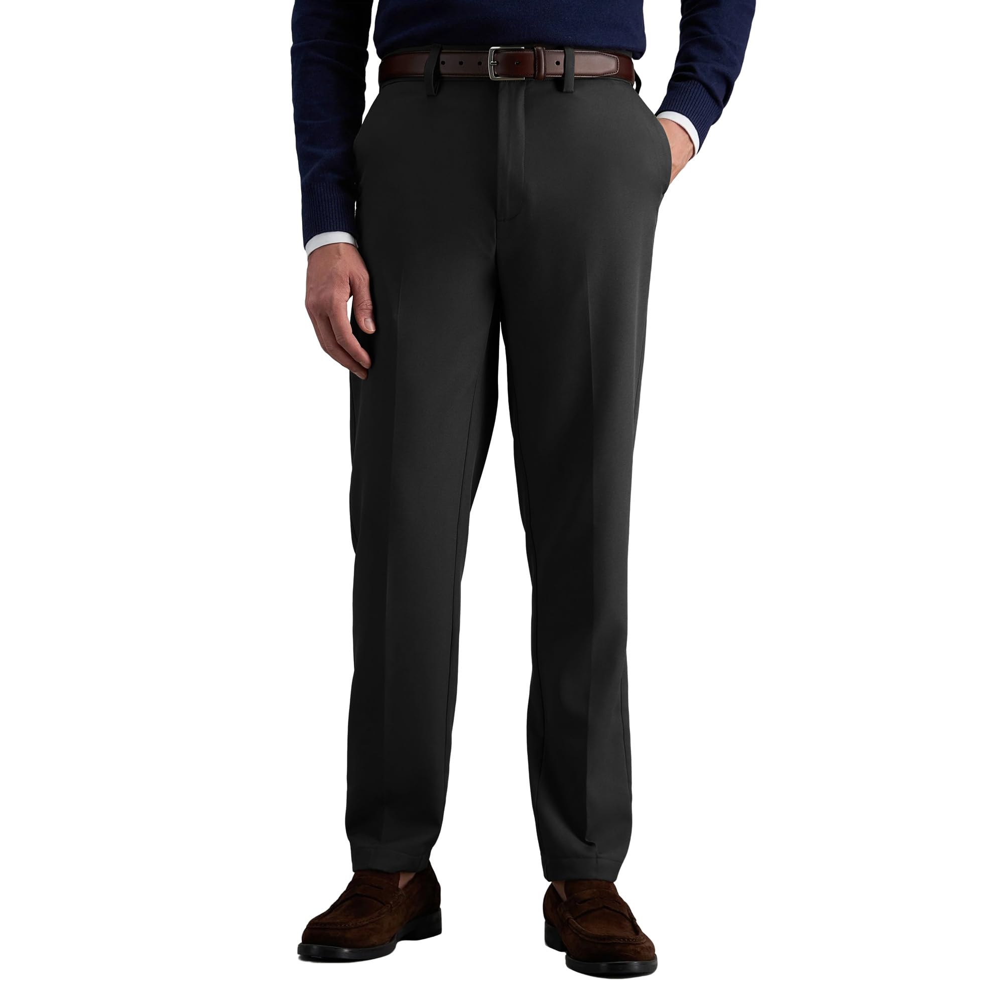 YUCENFU Mens Slim Fit Dress Pants Expandable Waist Flat Front Wrinkle-Free Trousers for Business Casual Office Wedding