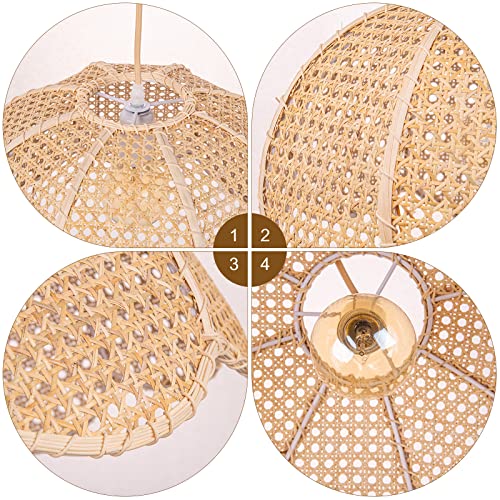 Arturesthome Indoor Hanging Ceiling Light Fixture, Hand Woven Pendant Lamp Chandelier for Kitchen Dining Room Living Room Bedroom Hallway D19.6″*H 11″ by Arturesthome - Image 7