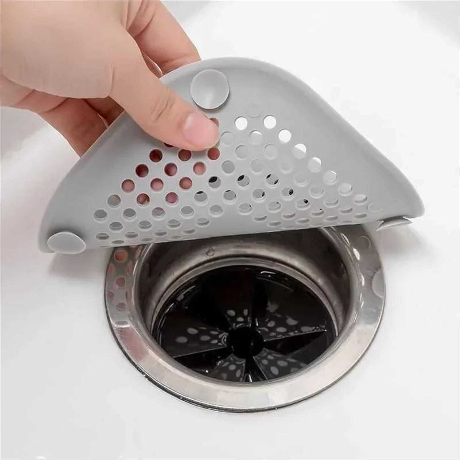 1/10 Piezas de Filtro Pelo for baño, colador antibloqueo for Fregadero, bañera, Ducha, tapón Drenaje Suelo, Cocina Silicona para Fregadero Cocina BañO(Gray,1PC)