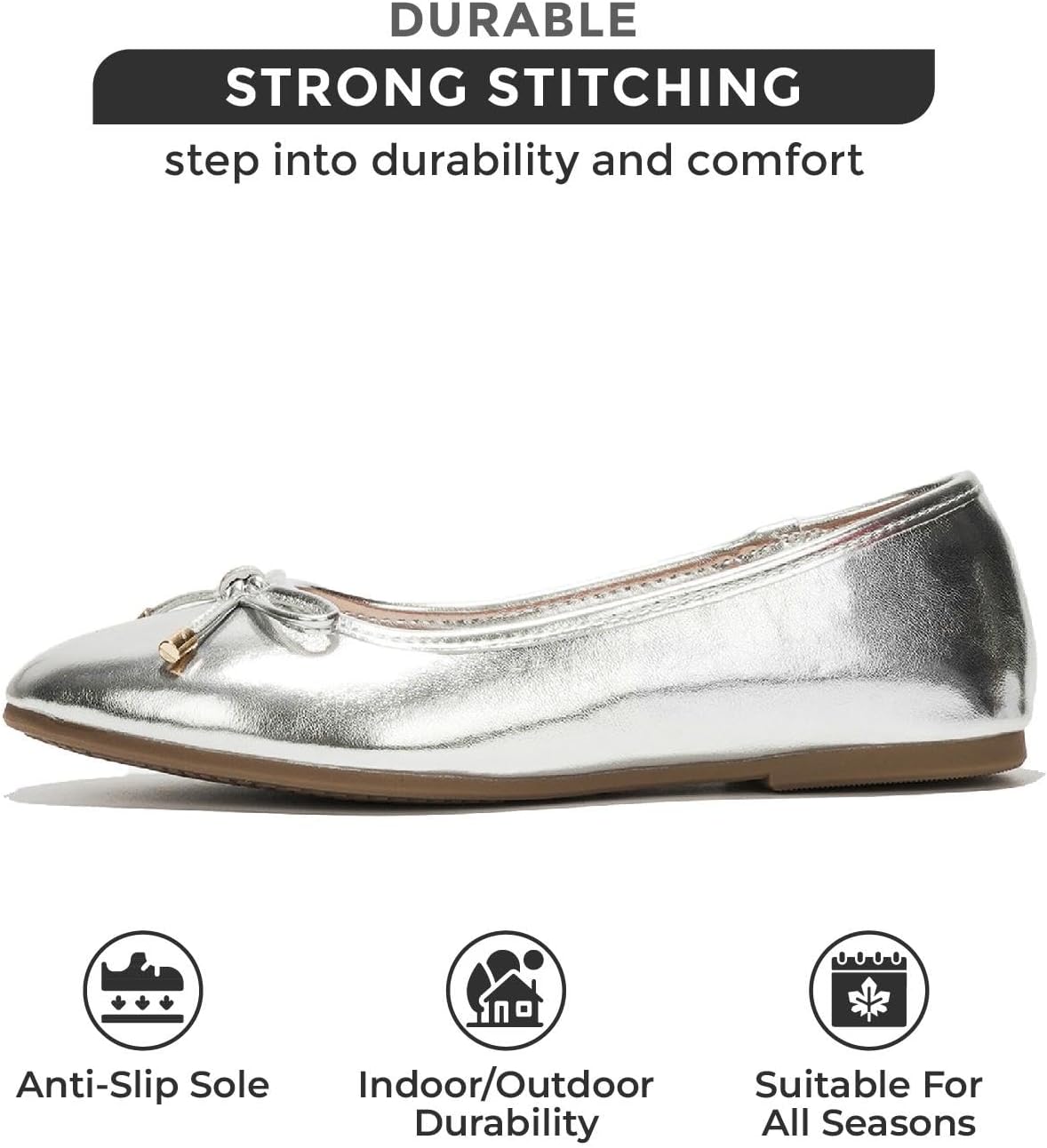 Project Cloud Ballet Flats for Women Shoes - Genuine Leather Insole and Lightweight Mary Jane Flats - Non-Slip and Comfortable Womens Shoes