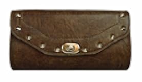 Motorcycle Distressed Brownn PVC Classic Hand Bag withTwist Lock Closure toolbag