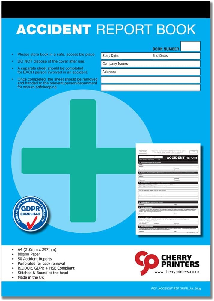 Cherry Printers Accident Report Book A4