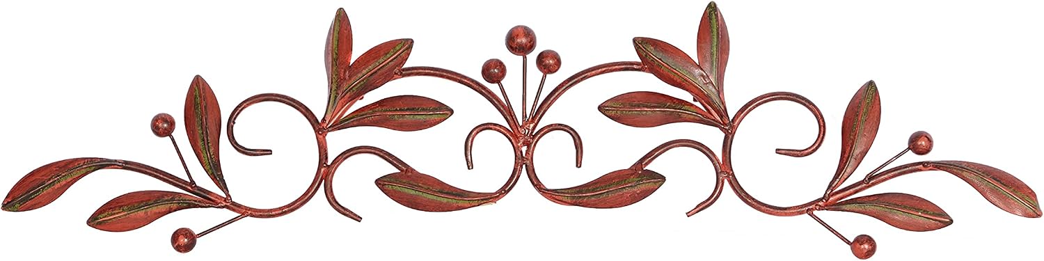 Deco 79 Metal Leaf Wall Decor, 32" x 1" x 8", Brown