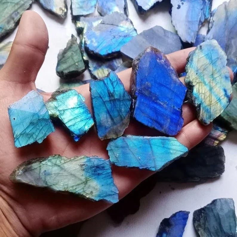 Labradorite bleue pour bijoux à faire soi-même : lot de 100g de pierres naturelles DIY