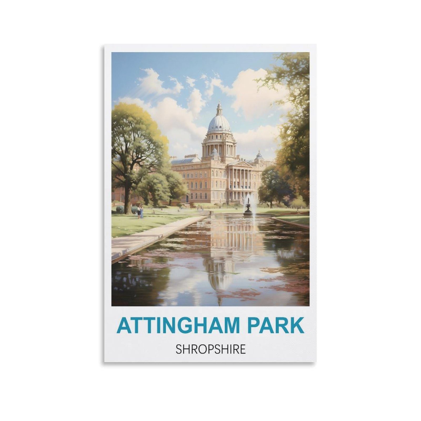 Metal Tin Sign Plaque Poster,Attingham Park Shropshire,Art Plaque Poster Wall Decor for Home Tool Room Bar Club Restaurant Cafe 30x40cm