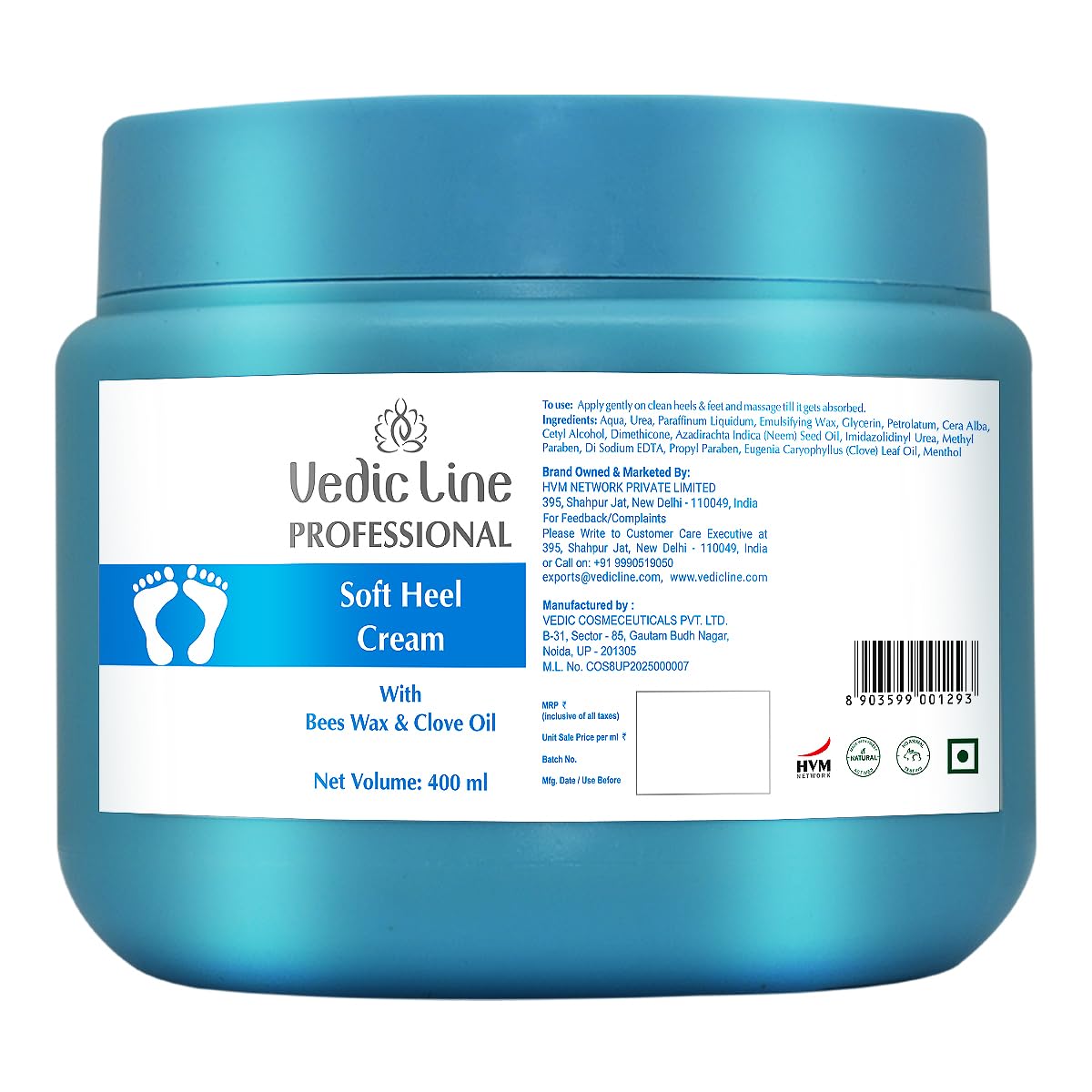 Vedic Line Soft Heel Cream, Nourish Rough And Cracked Heel With Neem Seed Oil, Clove Leaf Oil And Menthol, Keeps Skin Hydrated, Supple And Brighter, 400Ml-image-40