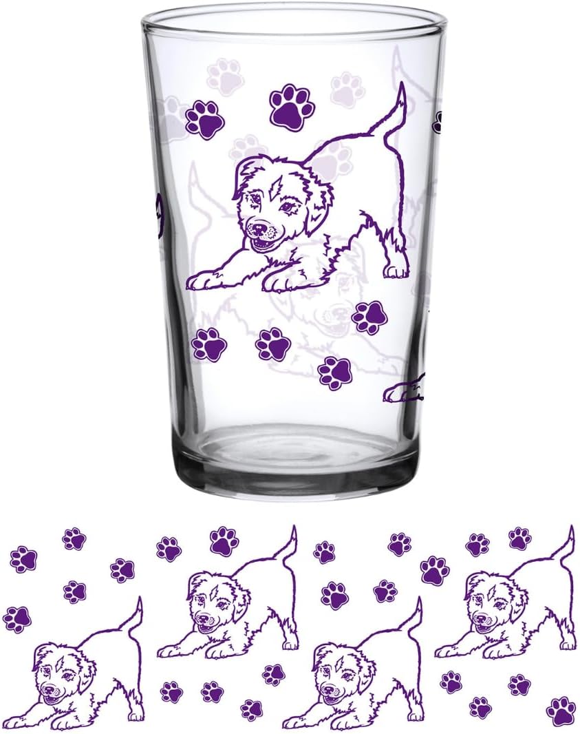 DOWN TO EARTH BASICS Cute Animal Drinking Glass Set 7 oz Glasses for Kids and Adults Set of 4 with Ducky Bunny Puppy and Kitty Artwork - Image 4