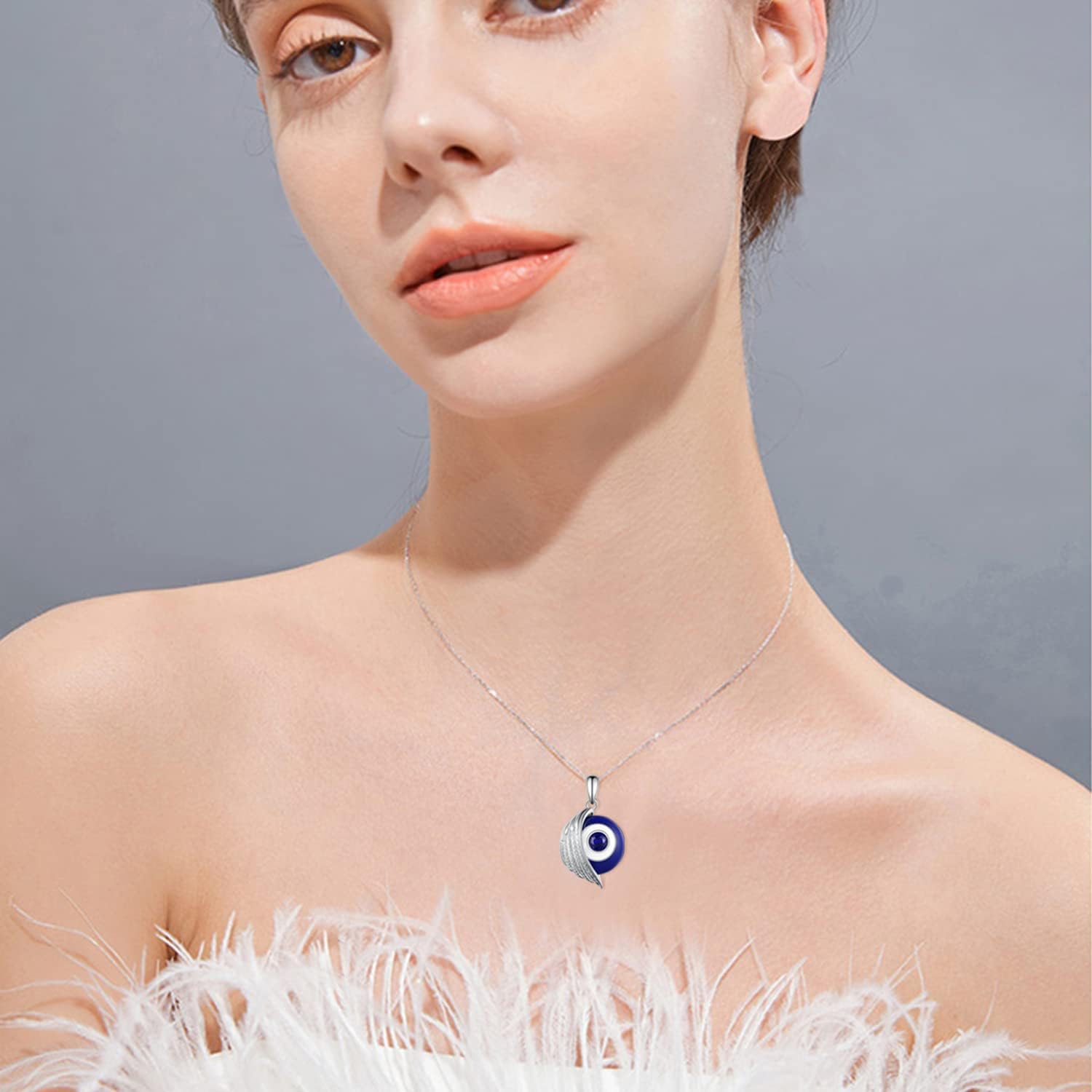 Evil Eye Necklace for Women 925 Sterling Silver Evil Eye Pendant Third Eye Necklace Evil Eye Jewelry Eyeball Necklace - Image 2